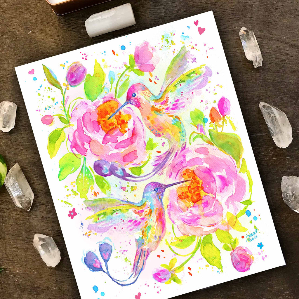 Hummingbird Love - Giclée Print