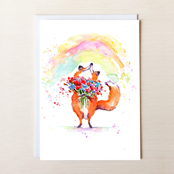 Fox With Flowers